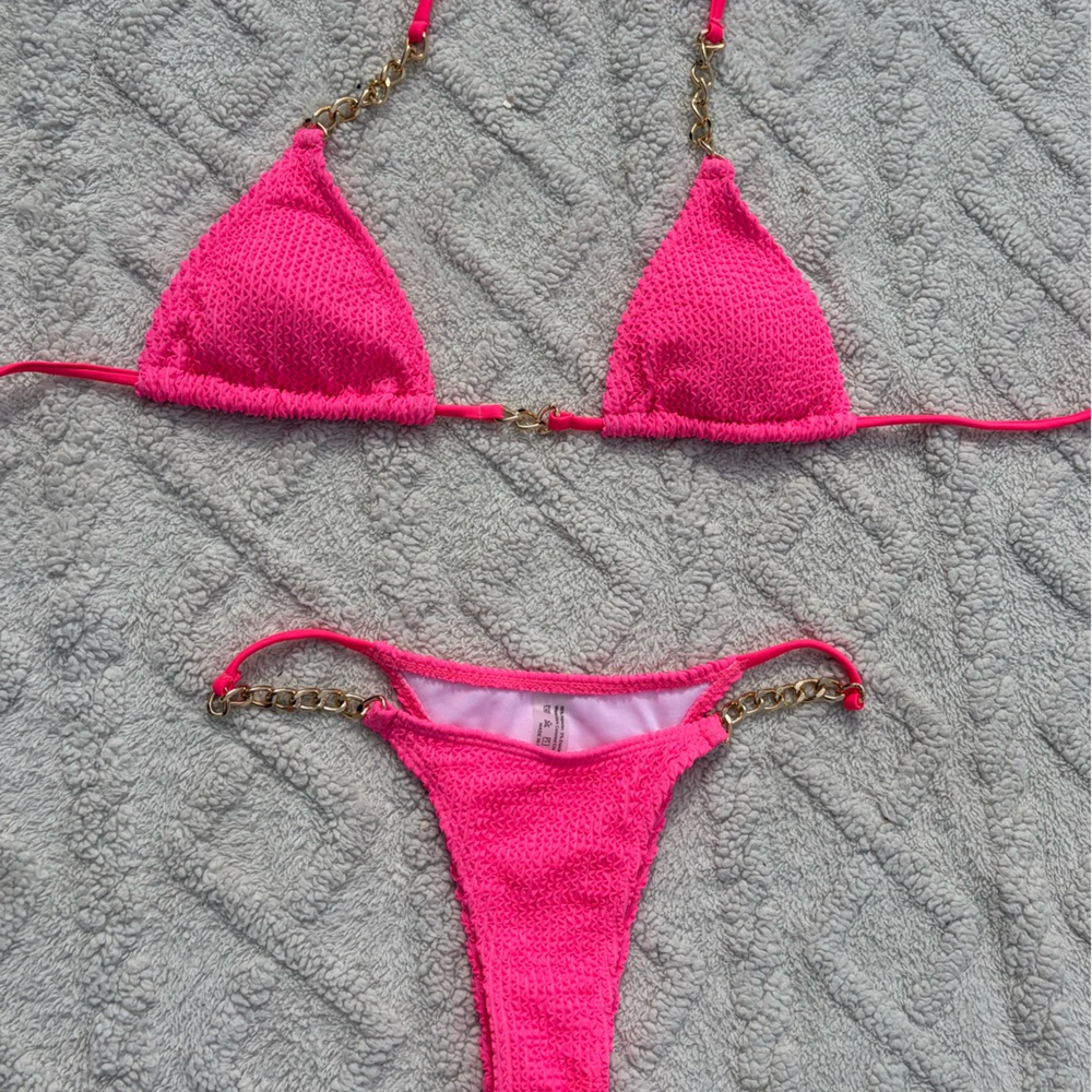 Hot Pink Bikini with Chains